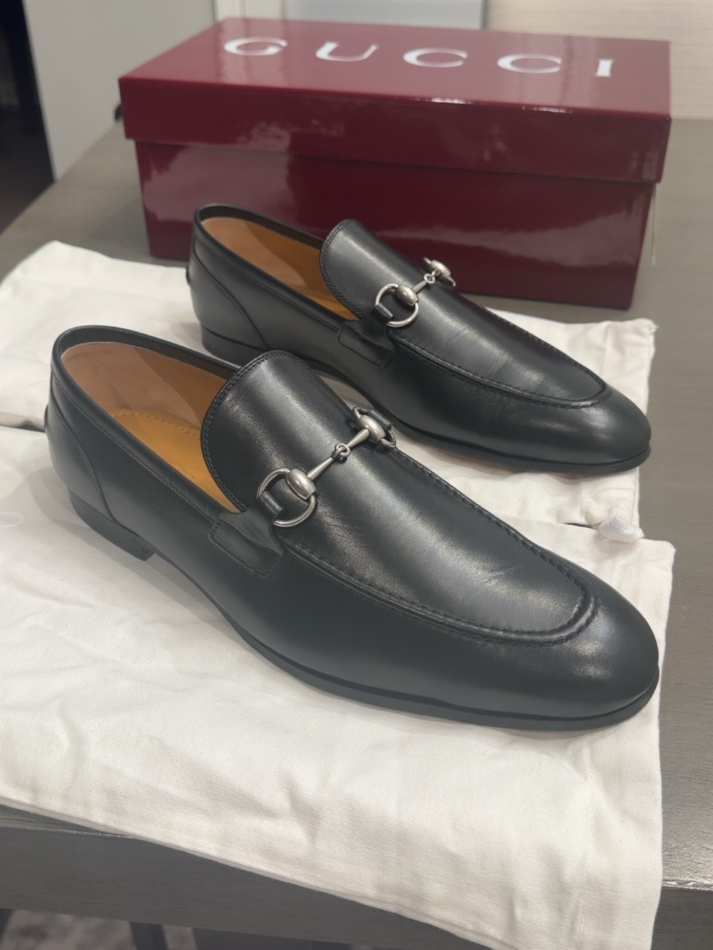Brand new Gucci Black Men’s Leather Moccasin Loafers Boxed